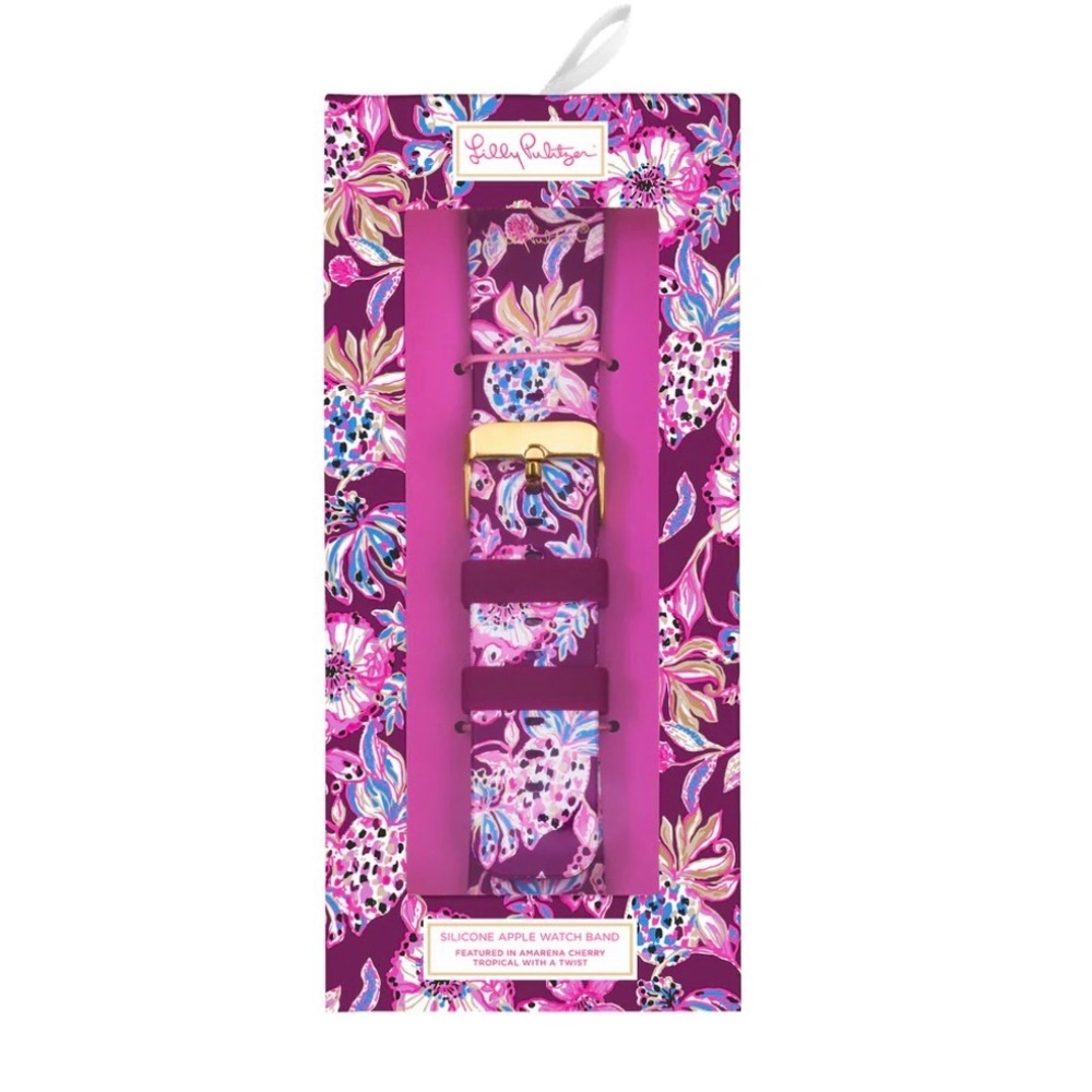 Lilly Pulitzer Silicone Apple Watch Band, Amarena Cherry